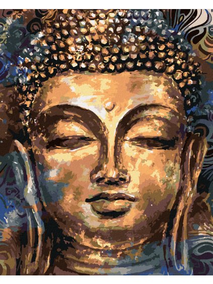Diamantové maľovanie - BUDDHA S ORNAMENTAMI (Rámovanie bez rámu a bez vypnutia plátna, Rozmer 40x50 cm)
