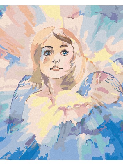 Diamantové maľovanie - MALÝ VIANOČNÝ ANJEL (Rámovanie bez rámu a bez vypnutia plátna, Rozmer 40x50 cm)