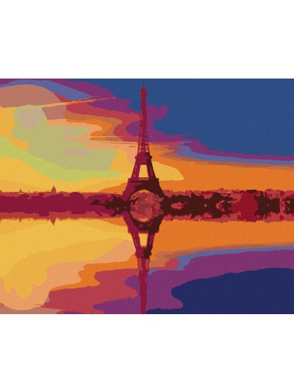 Diamantové maľovanie - ODRAZ EIFFELOVA VEŽA (Rámovanie bez rámu a bez vypnutia plátna, Rozmer 40x50 cm)