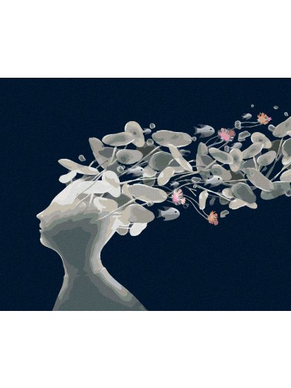 Diamantové maľovanie - ŽENA S MORSKÝMI VLASMI (Rámovanie bez rámu a bez vypnutia plátna, Rozmer 40x50 cm)