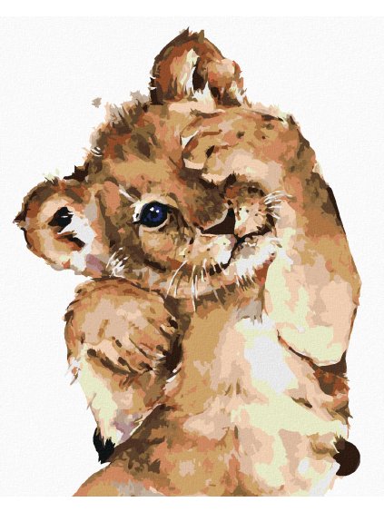 Diamantové maľovanie - HAMBLIVÉ LEVÍČA (Rámovanie bez rámu a bez vypnutia plátna, Rozmer 40x50 cm)