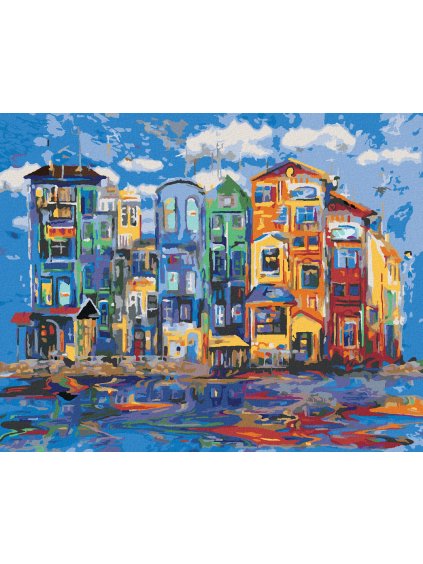 Diamantové maľovanie - AMSTERDAM PO DAŽDI (Rámovanie bez rámu a bez vypnutia plátna, Rozmer 40x50 cm)