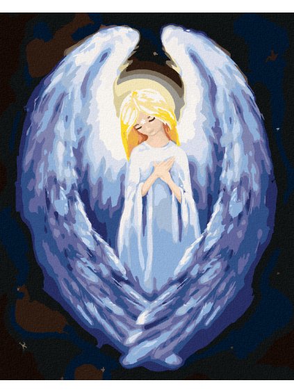 Diamantové maľovanie - ANJEL S VEĽKÝMI KRIDLAMI (Rámovanie bez rámu a bez vypnutia plátna, Rozmer 40x50 cm)