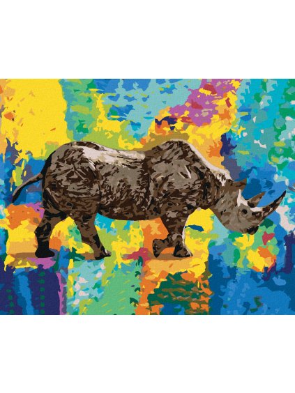 Diamantové maľovanie - NOSOROŽEC (Rámovanie bez rámu a bez vypnutia plátna, Rozmer 40x50 cm)