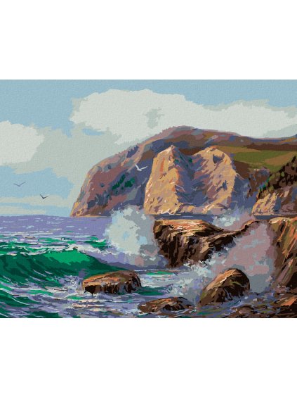 Diamantové maľovanie - RANNÝ PRÍLIV VLN (Rámovanie bez rámu a bez vypnutia plátna, Rozmer 40x50 cm)