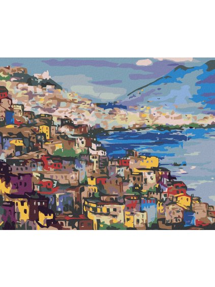 Diamantové maľovanie - POBREŽIE NEAPOL (Rámovanie bez rámu a bez vypnutia plátna, Rozmer 40x50 cm)