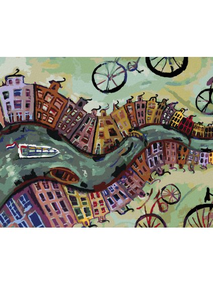 Diamantové maľovanie - NEKONEČNÝ AMSTERDAM (Rámovanie bez rámu a bez vypnutia plátna, Rozmer 40x50 cm)