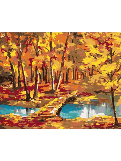 Diamantové maľovanie - PRECHÁDZKA CEZ RIEKU (Rámovanie bez rámu a bez vypnutia plátna, Rozmer 40x50 cm)