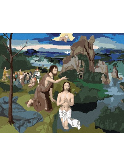 Diamantové maľovanie - KRISTOV KRST (JOACHIM PATINIR) (Rámovanie bez rámu a bez vypnutia plátna, Rozmer 40x50 cm)