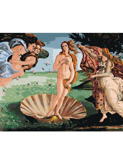 Diamantové maľovanie - ZRODENIE VENUŠE (S. BOTTICELLI) (Rámovanie bez rámu a bez vypnutia plátna, Rozmer 40x50 cm)