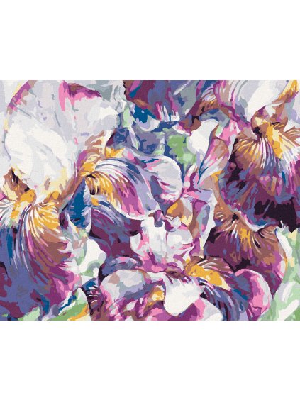 Diamantové maľovanie - FIALOVÉ KOSATCE (Rámovanie bez rámu a bez vypnutia plátna, Rozmer 40x50 cm)