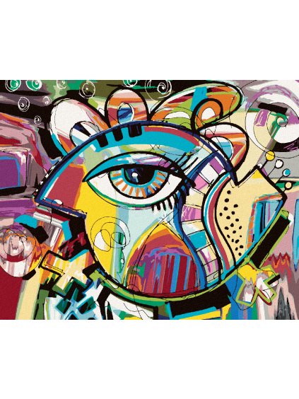 Diamantové maľovanie - ABSTRAKTNÁ KOMPOZÍCIA DOODLE VTÁKA (Rámovanie bez rámu a bez vypnutia plátna, Rozmer 40x50 cm)