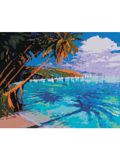 Diamantové maľovanie - KRÁSNE TYRKYSOVÉ MORE (Rámovanie bez rámu a bez vypnutia plátna, Rozmer 40x50 cm)