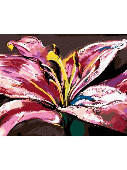 Diamantové maľovanie - VEĽKÁ RUŽOVÁ ĽALIA (Rámovanie bez rámu a bez vypnutia plátna, Rozmer 40x50 cm)