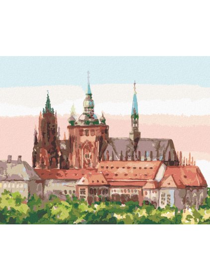 Diamantové maľovanie - PRAŽSKÝ HRAD II (Rámovanie bez rámu a bez vypnutia plátna, Rozmer 40x50 cm)