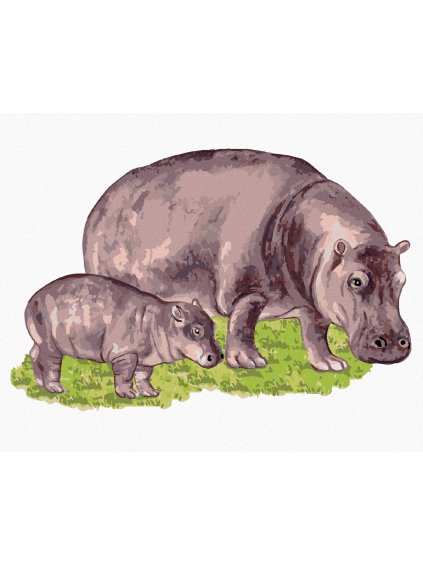 Diamantové maľovanie - HROCH A JEHO MLÁĎA (Rámovanie bez rámu a bez vypnutia plátna, Rozmer 40x50 cm)