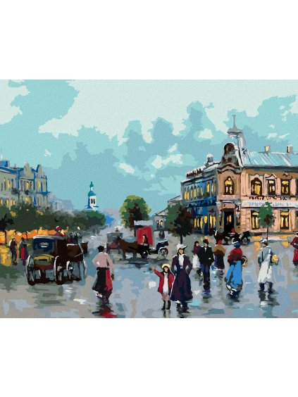Diamantové maľovanie - STARÉ MESTO (Rámovanie bez rámu a bez vypnutia plátna, Rozmer 40x50 cm)