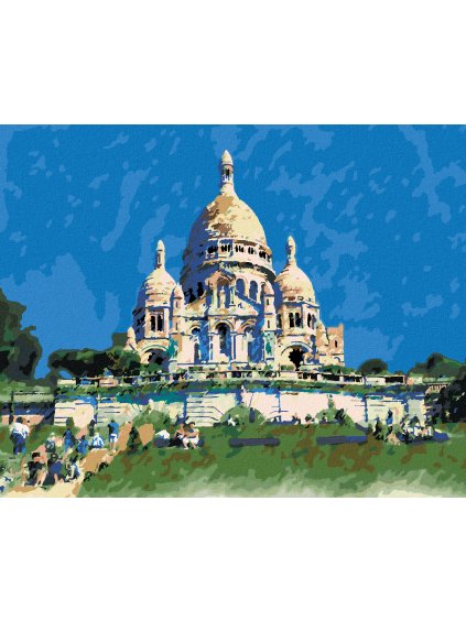 Diamantové maľovanie - SACRE COEUR V PARÍŽI (Rámovanie bez rámu a bez vypnutia plátna, Rozmer 40x50 cm)