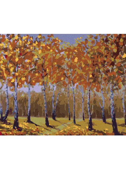 Diamantové maľovanie - JESENNÉ BREZY (Rámovanie bez rámu a bez vypnutia plátna, Rozmer 40x50 cm)