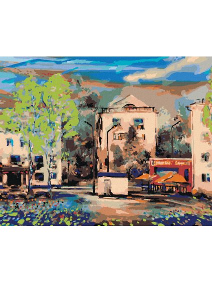 Diamantové maľovanie - HLAVNÁ ULICA V NOVOSIBÍRSKU (Rámovanie bez rámu a bez vypnutia plátna, Rozmer 40x50 cm)