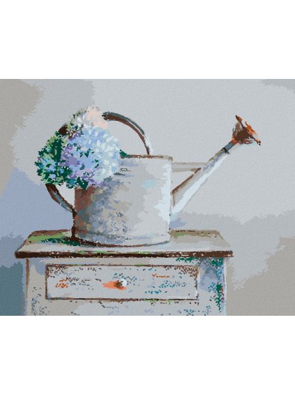 Diamantové maľovanie - KVETY V KONVICI (Rámovanie bez rámu a bez vypnutia plátna, Rozmer 40x50 cm)