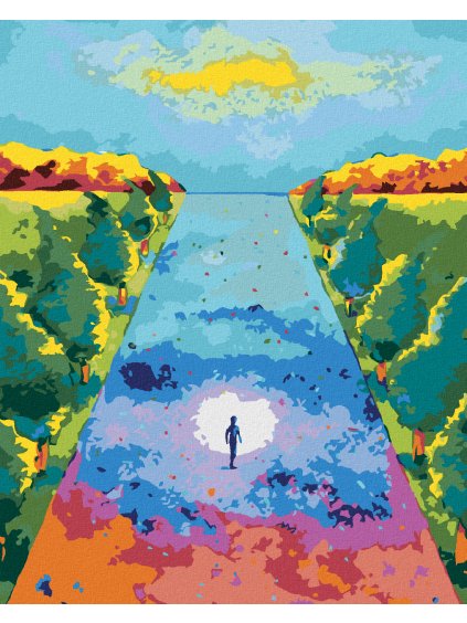 Diamantové maľovanie - DUCHOVNÁ ABSTRAKTNÁ CESTA (Rámovanie bez rámu a bez vypnutia plátna, Rozmer 40x50 cm)