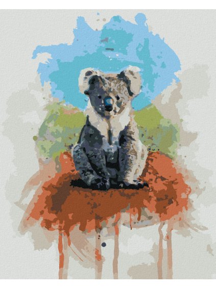 Diamantové maľovanie - KOALA NA FAREBNOM POZADÍ (Rámovanie bez rámu a bez vypnutia plátna, Rozmer 40x50 cm)