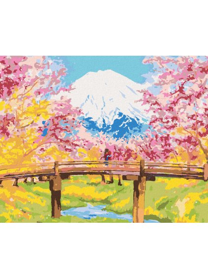 Diamantové maľovanie - ČEREŠNE NA HORÁCH (Rámovanie bez rámu a bez vypnutia plátna, Rozmer 40x50 cm)