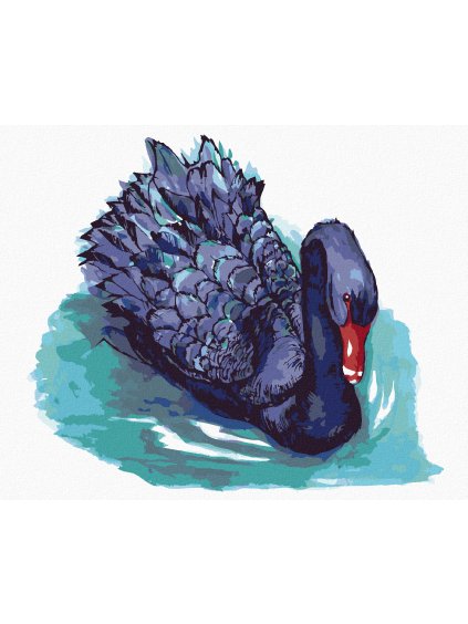 Diamantové maľovanie - MODRÁ LABUŤ (Rámovanie bez rámu a bez vypnutia plátna, Rozmer 40x50 cm)