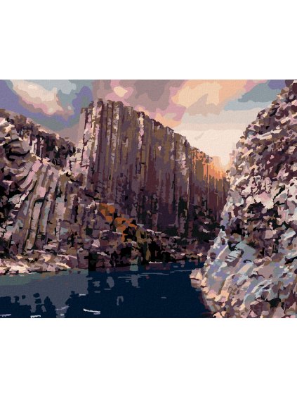 Diamantové maľovanie - ÚŽASNÁ KRAJINA NA ISLANDE (Rámovanie bez rámu a bez vypnutia plátna, Rozmer 40x50 cm)