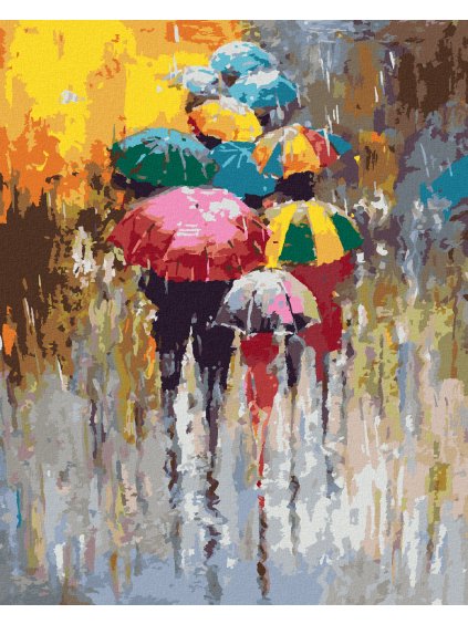 Diamantové maľovanie - DAŽDIVÝ DEŇ (Rámovanie bez rámu a bez vypnutia plátna, Rozmer 40x50 cm)