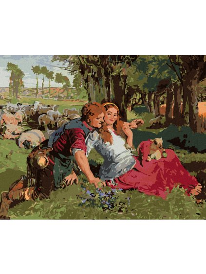 Diamantové maľovanie - NAJATÝ OVČIAK (HOLMAN-HUNT WILLIAM) (Rámovanie bez rámu a bez vypnutia plátna, Rozmer 40x50 cm)