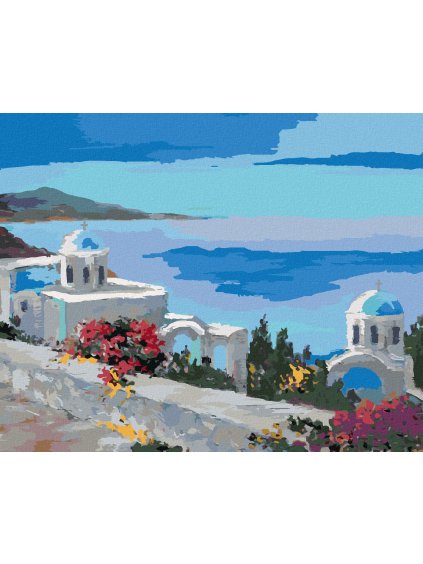 Diamantové maľovanie - SANTORINI II (Rámovanie bez rámu a bez vypnutia plátna, Rozmer 40x50 cm)