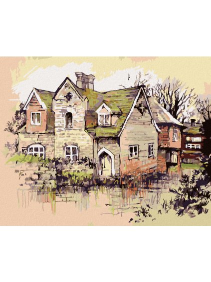 Diamantové maľovanie - VONKAJŠÍ DOM (Rámovanie bez rámu a bez vypnutia plátna, Rozmer 40x50 cm)