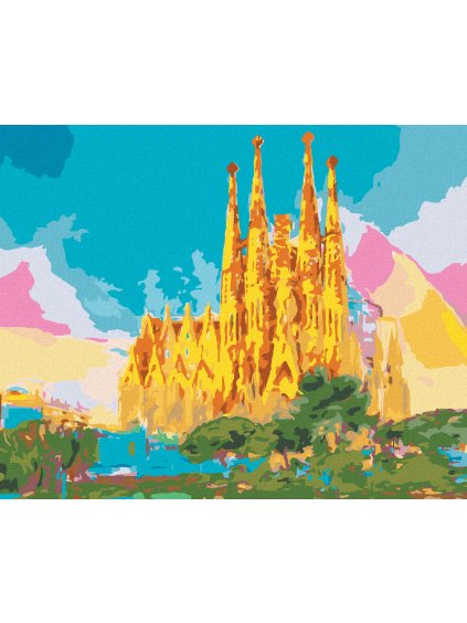 Diamantové maľovanie - DÚHOVÁ SAGRADA FAMÍLIA