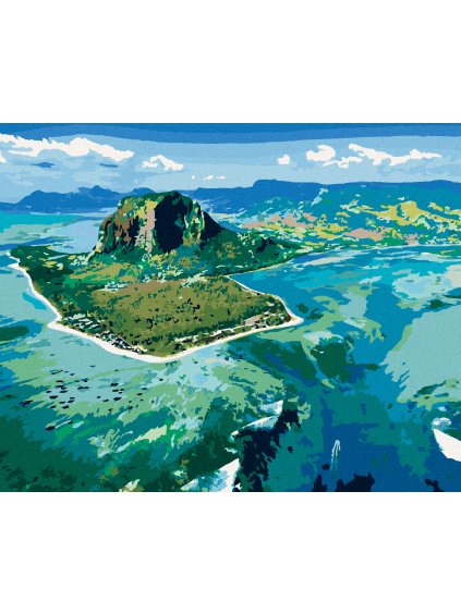 Diamantové maľovanie - OSTROV MAURICIUS (Rámovanie bez rámu a bez vypnutia plátna, Rozmer 40x50 cm)