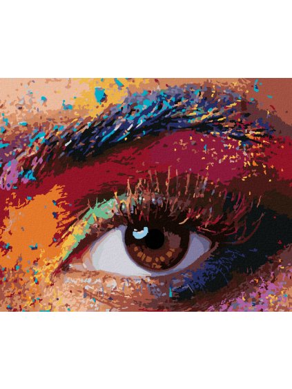 Diamantové maľovanie - ŽENSKÉ FAREBNÉ OKO (Rámovanie bez rámu a bez vypnutia plátna, Rozmer 40x50 cm)
