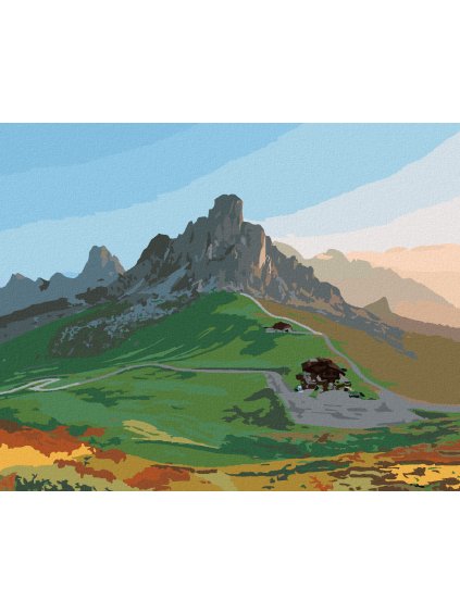Diamantové maľovanie - DOLOMITY (Rámovanie bez rámu a bez vypnutia plátna, Rozmer 40x50 cm)