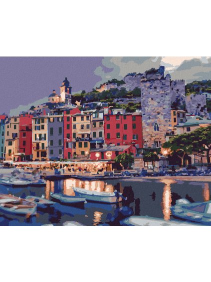 Diamantové maľovanie - PORTOVENERA V TALIANSKU (Rámovanie bez rámu a bez vypnutia plátna, Rozmer 40x50 cm)