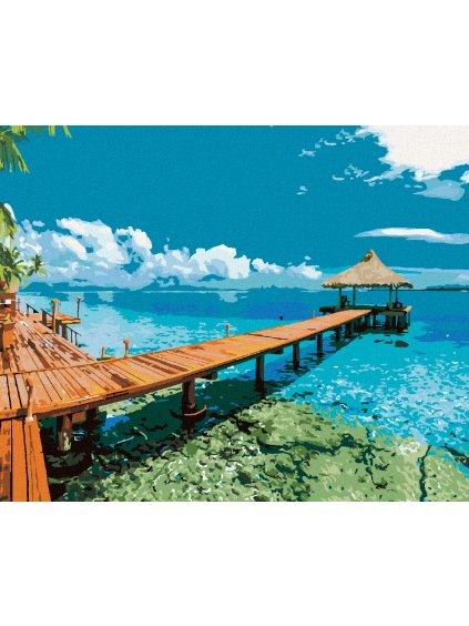 Diamantové maľovanie - MALEDIVY (Rámovanie bez rámu a bez vypnutia plátna, Rozmer 40x50 cm)