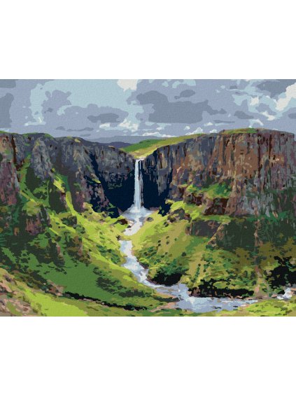 Diamantové maľovanie - VODOPÁDY METSUNYANE (Rámovanie bez rámu a bez vypnutia plátna, Rozmer 40x50 cm)