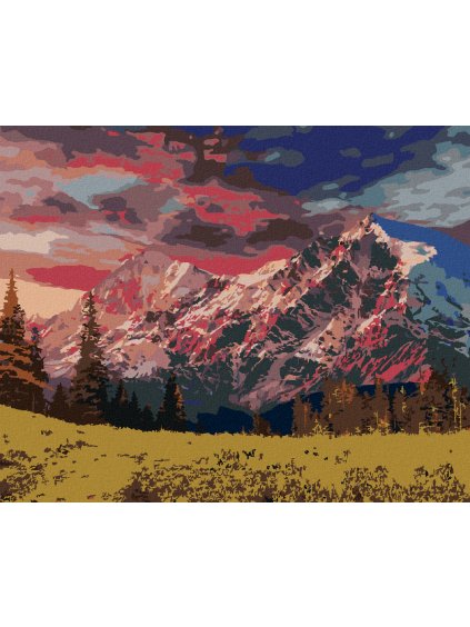 Diamantové maľovanie - ROZPRÁVKOVÁ KRAJINA V ALPÁCH (Rámovanie bez rámu a bez vypnutia plátna, Rozmer 40x50 cm)