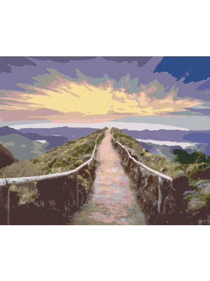 Diamantové maľovanie - CHODNÍK K VÝHLIADKE (Rámovanie bez rámu a bez vypnutia plátna, Rozmer 40x50 cm)