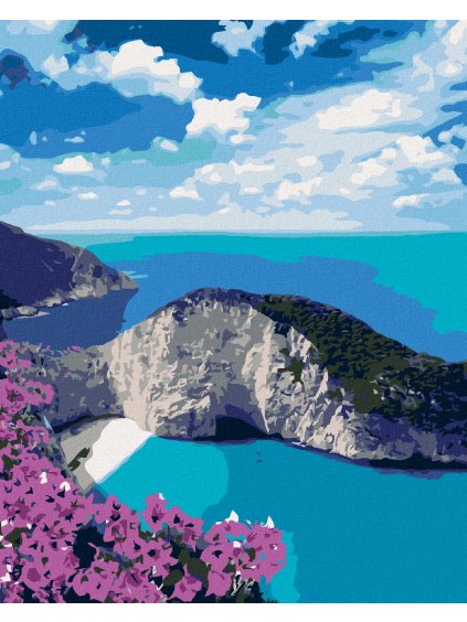 Diamantové maľovanie - PLÁŽ NAVAGIO (Rámovanie bez rámu a bez vypnutia plátna, Rozmer 40x50 cm)