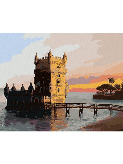 Diamantové maľovanie - VEŽA V LISABONE (Rámovanie bez rámu a bez vypnutia plátna, Rozmer 40x50 cm)