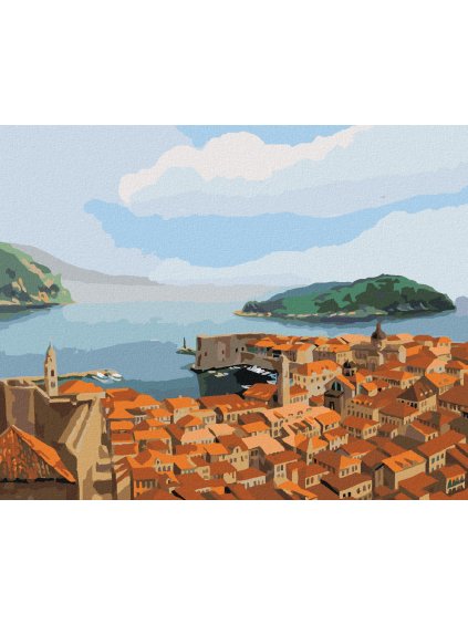Diamantové maľovanie - DUBROVNÍK V CHORVÁTSKU (Rámovanie bez rámu a bez vypnutia plátna, Rozmer 40x50 cm)