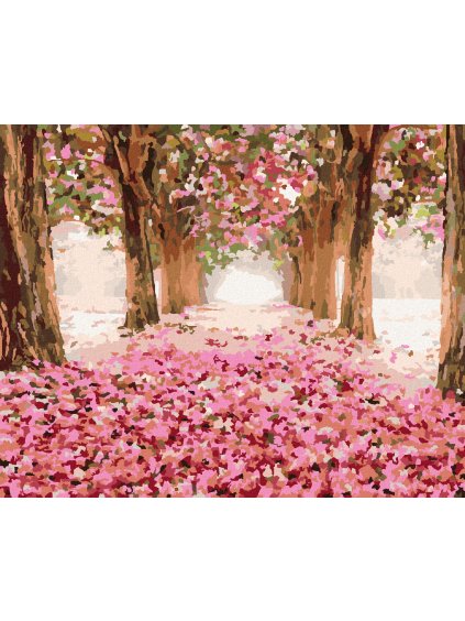 Diamantové maľovanie - TUNEL PLNÝ RUŽOVÝCH KVETOV (Rámovanie bez rámu a bez vypnutia plátna, Rozmer 40x50 cm)