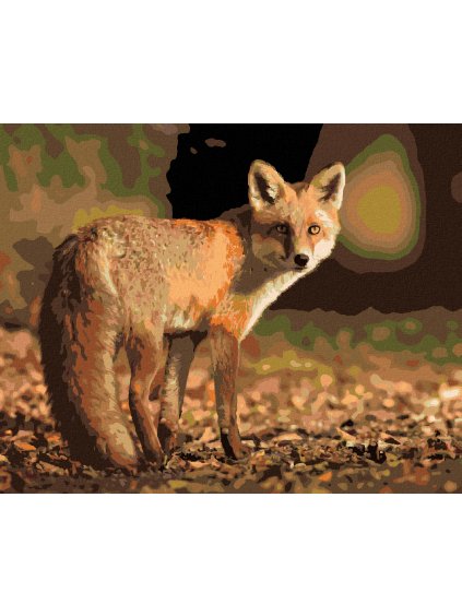 Diamantové maľovanie - LÍŠKA A JESEŇ (Rámovanie bez rámu a bez vypnutia plátna, Rozmer 40x50 cm)
