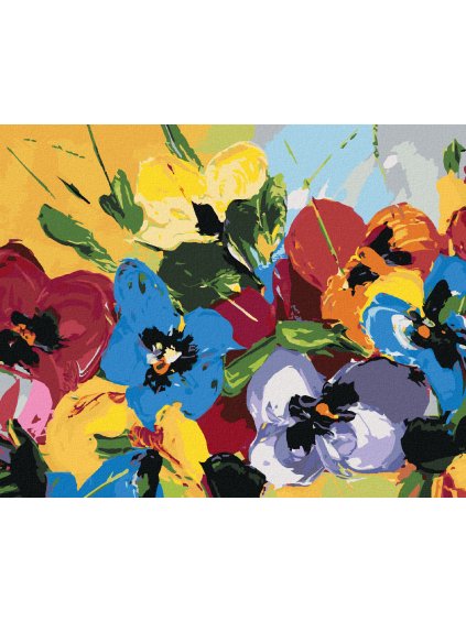 Diamantové maľovanie - MIX FAREBNÝCH KVETÍN (Rámovanie bez rámu a bez vypnutia plátna, Rozmer 40x50 cm)