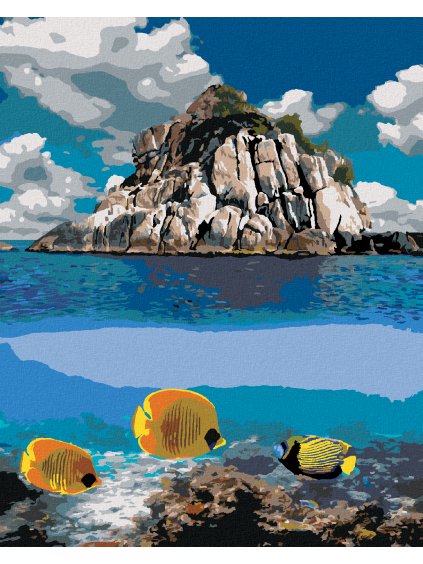 Diamantové maľovanie - TROPICKÝ RAJ V THAJSKU (Rámovanie bez rámu a bez vypnutia plátna, Rozmer 40x50 cm)